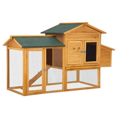 BestPet 66 Inch Wood Chicken Coop Hen House Pet Rabbit Hutch Wooden Pet Cage Backyard with Egg Box