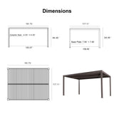 PURPLE LEAF Louvered Pergola 10' × 16' Outdoor Hardtop Gazebo Sun Shade with Adjustable Canopy Patio Aluminum Retractable Roof for Outside Deck Backyard Pavilion PURPLE LEAF