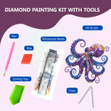 Celegoods Octopus Diamond Art Hanging Kits for Adults Beginners, Rhinestone Beads Acrylic Hanging Pendant Diamond Painting Dots Art Small Kits Hanging Decor, DIY Craft for Home Garden Decor Celegoods
