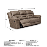 Signature Design by Ashley Stoneland Faux Leather Manual Pull Tab Reclining Sofa, Light Brown Signature Design by Ashley