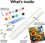 2 Pack Sunflower Paint by Numbers Kit for Adults Beginner with Framed,Flower Easy Adult Paint by Number Kits on Canvas DIY Painting for Beginners Art by Numbers for Home Wall Decor 10x12-10x10Inch NEGEKFKX