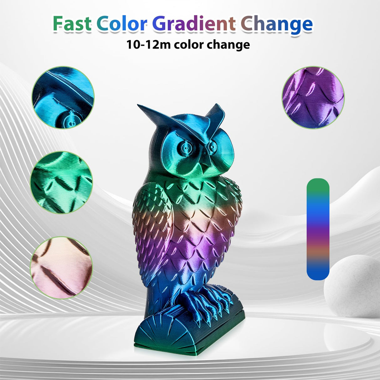 3Dgenius Silk Rainbow PLA Filament 1.75mm Silk PLA 3D Printer Filament Shiny Fast Color Changing Gradient Filament 3D Printing Filament Fit Most FDM Printers, 500g Spool(1.1lbs), Universe Series 3Dgenius