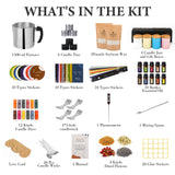 SAEUYVB Candle Making Kit - DIY Starter Soy Candle Making Supplies/Kit - Soy Wax, 10 Jars & Tins, 10 Pleasant Scents, Color Dyes & More，Perfect Candle Making Kit for Adults SAEUYVB
