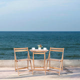 VICTORY RELAX Acacia Wooden Chairs Set of 2, Folding Waterproof Small Patio Chairs with Waterproof and UV Coating, Indoor Outdoor Bistro Set for Garden Balcony Patio Lawn Living Room VICTORY RELAX