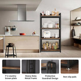 lovemanxi Microwave Oven Stand with Storage 4 Tiers, Free Standing Microwave Oven Stand Coffee Bar Adjustable Kitchen Shelves Kitchen Storage Shelf Rack for Spices, Pots(Brown) lovemanxi
