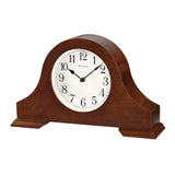 Bulova B1931 Sturbridge Brown Cherry Hardwood Tambour Shape Decorative Mantel and Table Top Clock with Cream Dial and Metal Spade Hands Bulova