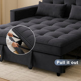 Pull Out Loveseat Sleeper, Convertible Sleeper Sofa Bed, Pull Out Bed Couch, 3 in 1 Velvet Futon Sofa, Love Seat Couches, Sofá Cama para Sala Sofa&Couch for Living Room Apartment, Chair Bed Sleepers Lyngins