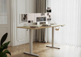 YDN Electric Standing Desk, 55x24 Inch Stand up Desk Adjustable Height, Sit Stand Home Office Desk with Splice Board, Natural YDN