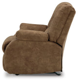 Signature Design by Ashley Partymate Contemporary Faux Leather Manual Rocker Recliner, Dark Brown Signature Design by Ashley