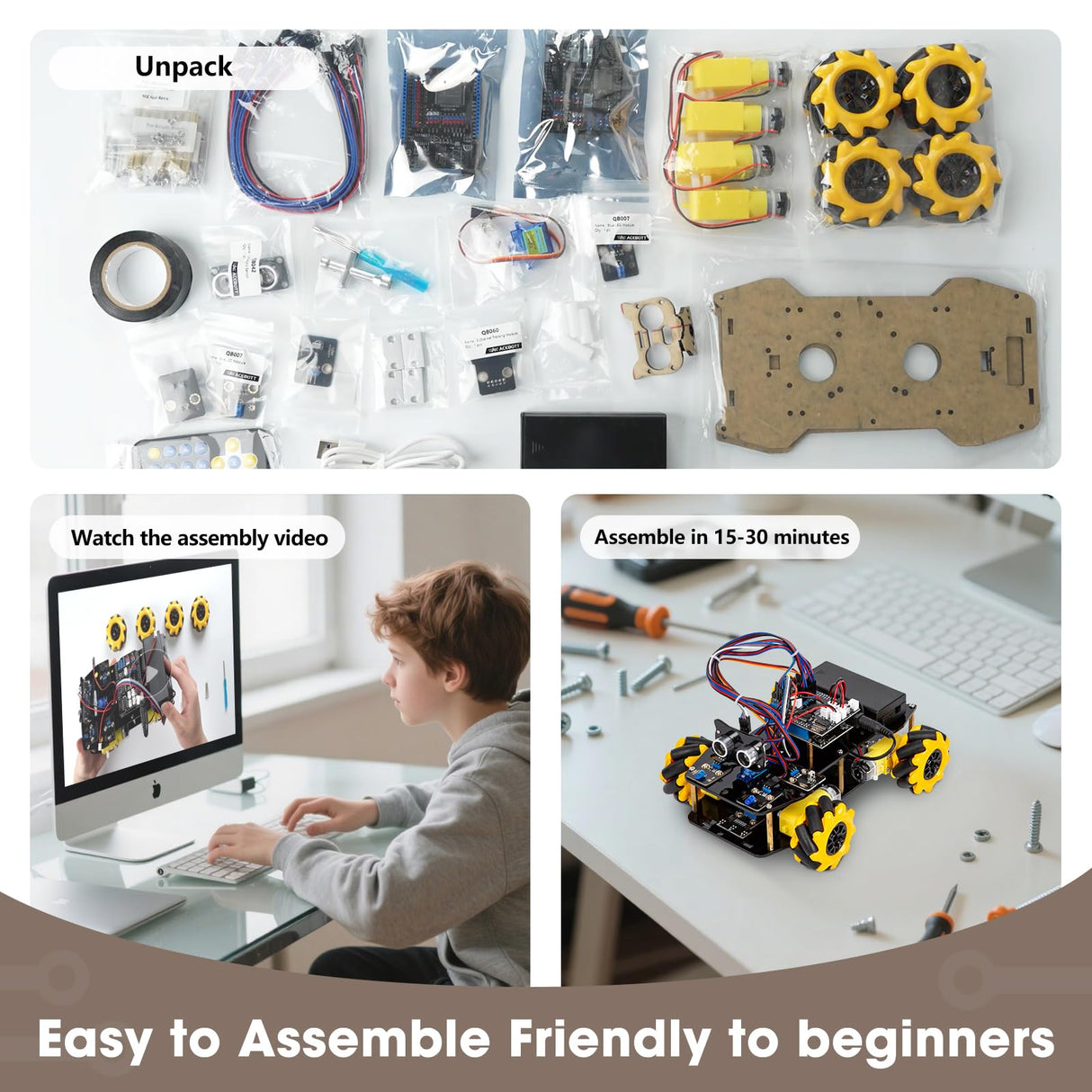 ACEBOTT Robot Kit, Robotics for Kids Ages 8-12, STEM Toys for Boys with Remote & App Control, Arduino & Scratch Compatible, Science Kits for Kids Age 8-12, Gift for Boys & Girls(Yellow) ACEBOTT