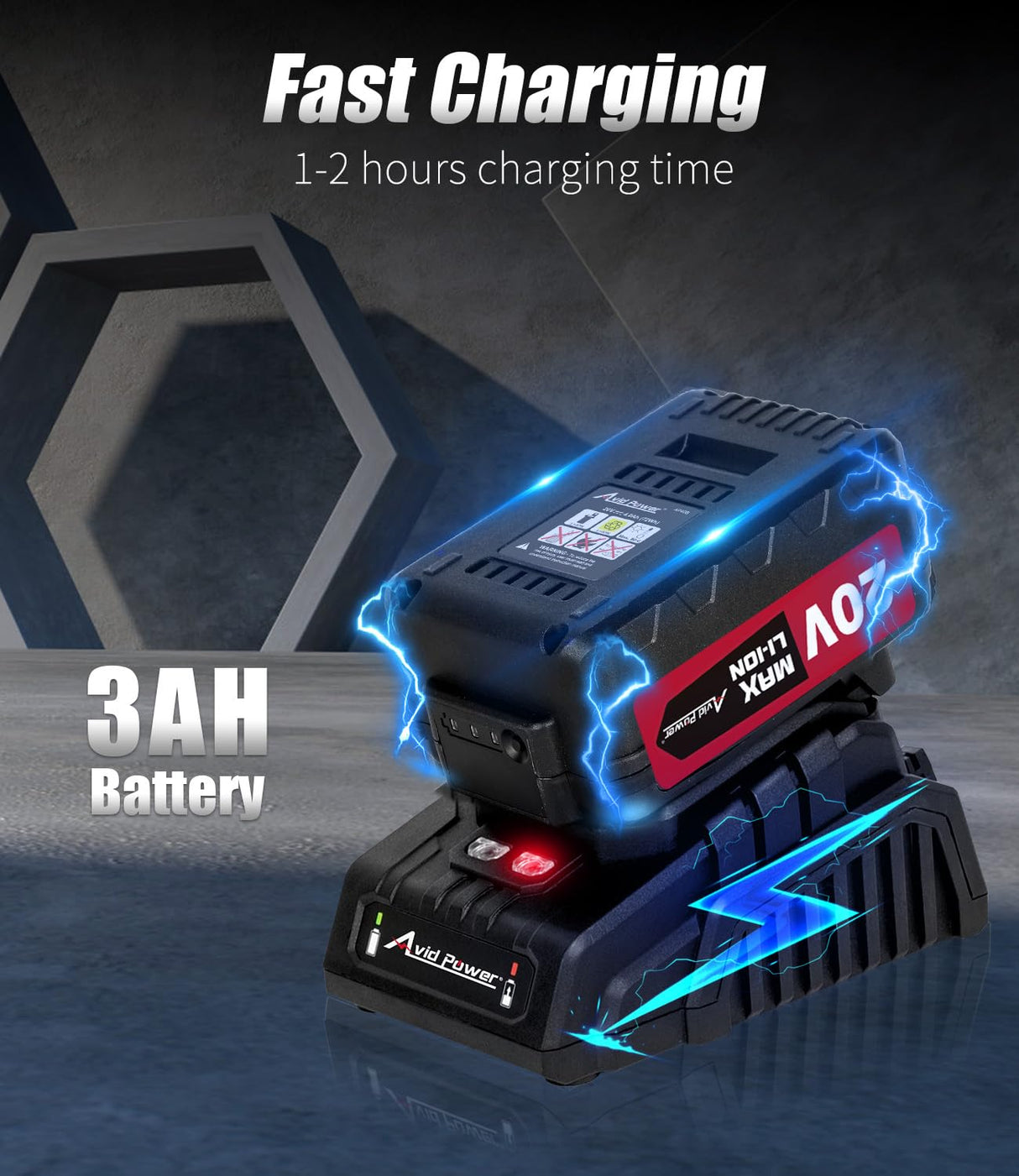 AVID POWER Cordless Impact Wrench, 1/2 Impact Gun w/Max Torque 330 ft lbs (450N.m) (Light Red) AVID POWER