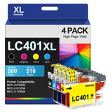 LC401 Ink Cartridges Compatible for Brother LC401 XL BK LC401XL LC 401 LC401BK High Yield to use with Brother MFC-J1010DW MFC-J1012DW MFC-J1170DW (4-Pack, Black Cyan Magenta Yellow) Stamsky