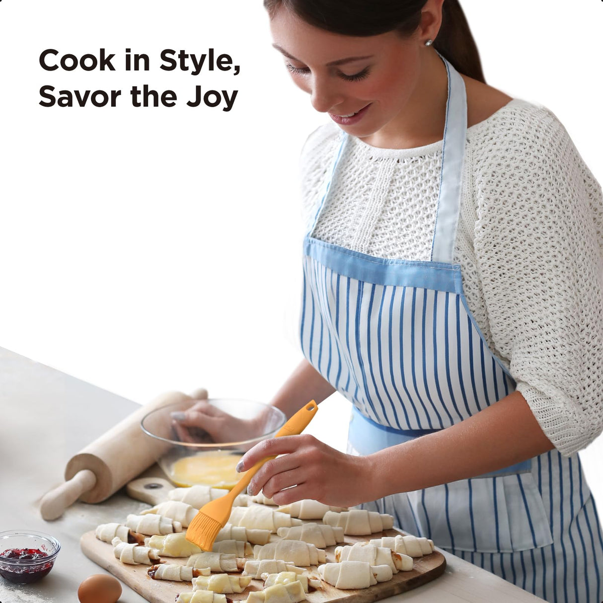 Kitchen Mama WaltzGrip Platinum Silicone Basting Pastry Brush: Set of 2 Heat-Resistant Brushes for Cooking, Baking, Grilling, and Spreading Oil or Butter - Dishwasher-Safe (Yellow) Kitchen Mama