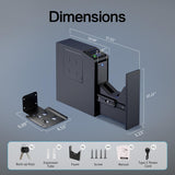 DwlSpce Gun safe, Biometric Gun Safe for Handgun, 4 Ways Quick Access with Fingerprint, PIN Code, Key, APP, Auto Sliding Mounted Bedside Pistol Safe for Car, Truck, Desk, Nightstand, Wall, Dresser DwlSpce