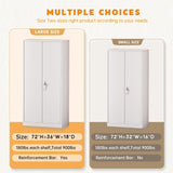 Greenvelly Metal Garage Storage Cabinet,72" H Steel Lockable Storage Cabinet with 2 Doors and 4 Adjustable Shelves,Tall Metal Cabinet Locking File Cabinet for Office,Home, Garage, Gym, School Greenvelly