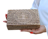 DharmaObjects Hand Carved Tree of Life Wooden Box Keepsake Storage Multi Utility DharmaObjects