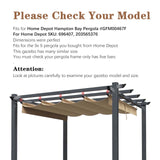 SCOCANOPY Beige Ripstop Replacement Cover Fit for Home Depot Hampton Bay Pergola # GFM00467F,GFM00469A SCOCANOPY