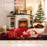 72" Electric Fireplace with Mantel, Farmhouse TV Stand for TVs Up to 80 Inch, White Entertainment Center with Storage for Bedroom,23'' Red Brick Fireplace Insert Heater with LED Flame for Living Room BOSHIRO