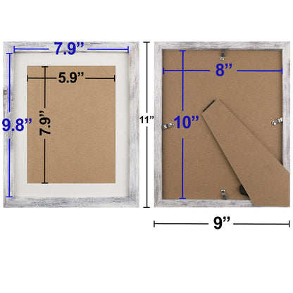 TOFOREVO Picture Frames 8x10 Set of 2 Distressed White Wood Grain Photo Frame for Gallery Wall Mounting or Tabletop Display - WoodArtSupply