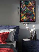 Colorful Cats Puzzles Painting Puzzle for Adults 1000 Pieces, Animal Art Jigsaw Puzzles 1000 Pieces Vibrant Colors Cat Puzzle, Fantasy Rainbow Painting Puzzle BBOLDIN