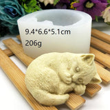 Sleepy Cat Resin Mold - Resin Casting Silicone Molds for Home Decor & Candle Making Wave Spiral Mold ESEDAGE