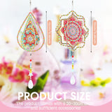 Queekay 2 Pieces 3D Diamond Painting Wind Chime Diamond Art Suncatcher Kits Three Dimensional by Number Hanging Ornament Double Sided Crystal Suncatcher Window Decor for Home Wall Garden(Drop) Queekay