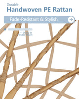 SWITTE Egg Chair Outdoor with Stand, Indoor Wicker Hanging Egg Swing Chair with Cushion, 400LBS Capacity for Patio, Bedroom & Garden - Cream SWITTE