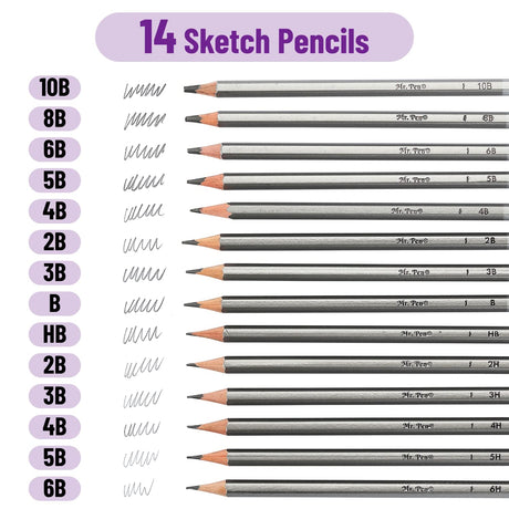 Mr. Pen Sketch Pencils, 14 Pack, Graphite Pencils for Drawing and Shading Mr. Pen