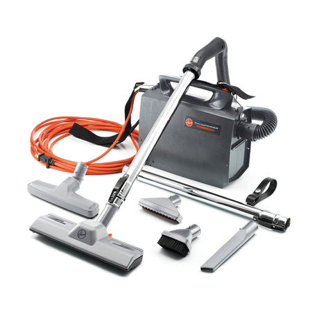 Hoover Commercial PORTAPOWER Lightweight Canister Vacuum Cleaner with Attachments, Portable Carriable Handheld Small Professional Grade Bagged, 8 Pounds, CH30000, Black Hoover