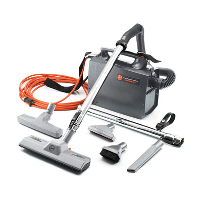 Hoover Commercial PORTAPOWER Lightweight Canister Vacuum Cleaner with Attachments, Portable Carriable Handheld Small Professional Grade Bagged, 8 Pounds, CH30000, Black