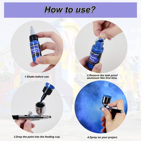 HOMY ARTY Airbrush Paint - 16 Colors with 2 Thinner, Ready to Spray, Water-Based, Acrylic Air Brush Paints for Metal, Plastic Models, Canvas, Wood - 18 Bottles HOMY ARTY
