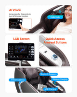 VEVOR Massage Chair, 4D Full Body Zero Gravity Recliner with SL Track, Yoga Stretch, AI Voice Control, Heat, Foot Roller, Retractable Pedal, 36 Airbags, LCD, Armrest Controls, Rolling Base VEVOR
