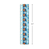 Hallmark Tree of Life Hanukkah Wrapping Paper with Cutlines on Reverse (3 Rolls: 120 Sq. Ft. Total) Blue and Gold Star of David, Menorahs, Candles, Dreidels Hallmark