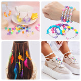 QUEFE 96 Colors 3000pcs Pony Beads Bracelet Making Kit Friendship Bracelet Kit Rainbow Kandi Beads with Letter and Heart Beads Elastic Threads for Jewelry Necklace Making QUEFE