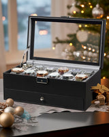 GUKA Watch Box 12 Slot Watch Display Organizer Leather Jewelry Case Drawer Glass Birthday for Men Women, Child Husband Dad GUKA