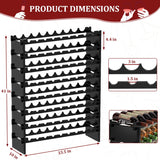 Domax Wine Rack Freestanding Floor - 8 Tiers Wine Bottle Holder 72 Bottle Stackable Wine Rack， Bamboo Wine Holder Wine Storage Racks for Kitchen, Bar, pantry and Cellar (Black) Domax