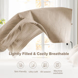 Comfort Spaces Kienna Quilt Set- Double Sided Stitching Design Summer Blanket, Lightweight, Soft, All Season Bedding Layer, Matching Sham, Taupe, Coverlet Full/Queen(90"x90") 3 Piece Comfort Spaces