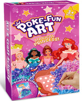 RAJRNED Poke in Fun Magical Princesses Kit, Arts and Crafts for Girls with 8 Magical Princesses & 9 Accessories, Mess-Free Fun for Kids, DIY Craft Kits, Gifts for Girls & Boys Ages 3-12 RAJRNED