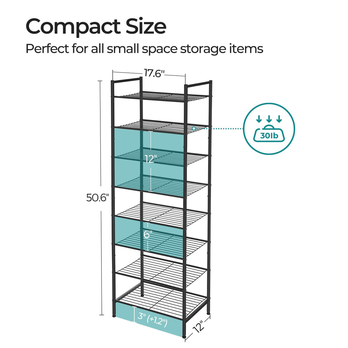 SONGMICS Narrow Shoe Rack - Sturdy 8 Tier Metal Tall Shoe Rack Shelf, Slim Shoe Storage Organizer for Closet Entryway Small Spaces, Bronze SONGMICS