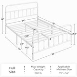 Yaheetech Classic Metal Platform Bed Frame Mattress Foundation with Victorian Style Iron-Art Headboard/Footboard/Under Bed Storage/No Box Spring Needed/Full Size White Yaheetech
