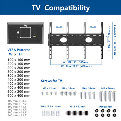 Mobile TV Cart for 32-83 Inch Screens up to 110 lbs, Height Adjustable Rolling TV Stand with Locking Wheels and Metal Shelf, Portable Outdoor Floor TV Stand Movable Monitor Holder for Home Office