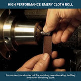 Benchmark Abrasives 1” X 150’ Shop Roll Emery Cloth Sandpaper Roll, Aluminum Oxide Sand Paper for Wood Furniture, Metal Polishing, Sanding, Automotive, Plumbing, Finishing - 240 Grit Benchmark Abrasives