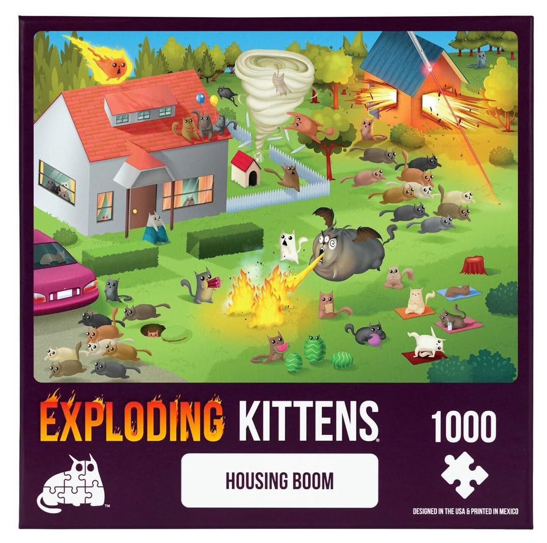 Housing Bloom Jigsaw Puzzle by Exploding Kittens - 1000 Pieces Jigsaw Puzzle for Adults, Teens, and Kids - Cat Puzzle, Funny Puzzle, Art Puzzle Exploding Kittens LLC
