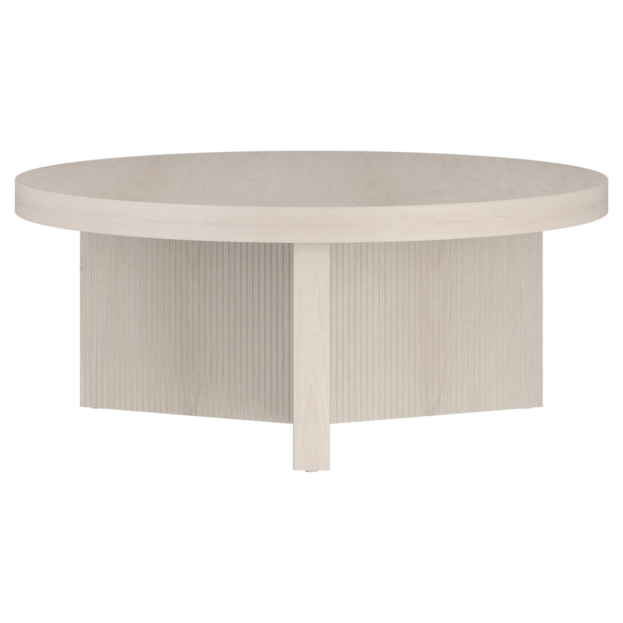 Henn&Hart 36" Wide Round Coffee Table in Beech White, for Home, Living Room, Bedroom, Entertainment Room, Office Henn&Hart