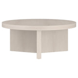Henn&Hart 36" Wide Round Coffee Table in Beech White, for Home, Living Room, Bedroom, Entertainment Room, Office Henn&Hart