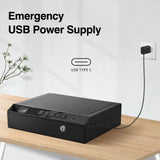 Sgorlds Biometric Gun Safe for Handgun with LCD Display of Temperature Humidity, Fingerprint Quick Access Pistol Safe with USB C Port, 12.6"x 10.24"x 3.15", Black Sgorlds