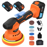 Cordless Car Buffer Polisher, Car Polishing Kit with 21V 2 X 4.0Ah Batteries, Orbital Eccentric Buffers with 8 Variable Speed Up to 6000 RPM, 6IN Touchscreen Buffer for Car Detailing/Scratch Removing Protmex