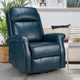 Esright Electric Power Lift Recliner Chair, with Side Pocket & Remote Control, Faux Leather Electric Recliner Chairs for Elderly, Blue Esright