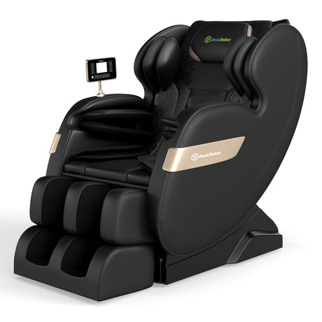 Real Relax 2025 Full Body Massage Chair of Dual-core S Track,Shiatsu Massage Recliner of Zero Gravity with APP and LCD Control,Lower Back and Calf Heating,Bluetooth,Home or Office Use,Black Real Relax