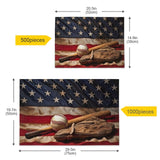 YEGAME 1000 Pieces Baseball American Flag Jigsaw Puzzle for Kids, Teens, Adults & Families, Large Format Jigsaw Puzzle Fun Intellectual Decompressing Educational Games YEGAME